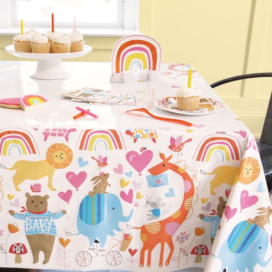 Zoo Animal Baby Shower Table Cover Zoo Baby Shower Decorations